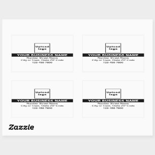 Sticker Rectangulaire Marque d'affaires avec mise en évidence sur blanc