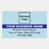 Sticker Rectangulaire Marque d'affaires avec surbrillance sur bleu clair (Devant)