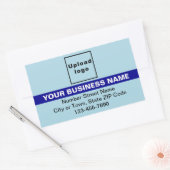 Sticker Rectangulaire Marque d'affaires avec surbrillance sur bleu clair (Enveloppe)