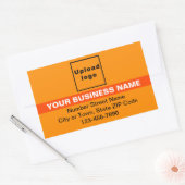 Sticker Rectangulaire Marque d'affaires avec surbrillance sur couleur or (Enveloppe)