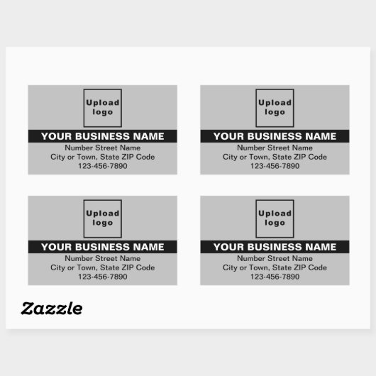 Sticker Rectangulaire Marque d'affaires avec un accent mis sur le gris (Feuille)
