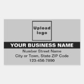 Sticker Rectangulaire Marque d'affaires avec un accent mis sur le gris (Devant)