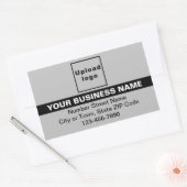 Sticker Rectangulaire Marque d'affaires avec un accent mis sur le gris (Enveloppe)