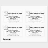 Sticker Rectangulaire Marque d'affaires sur l'autocollant rectangle blan (Feuille)