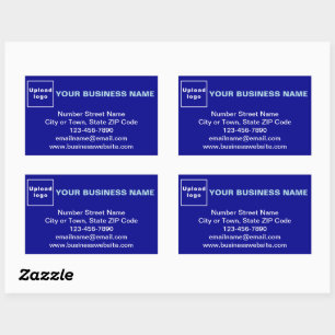 Sticker Rectangulaire Marque d'affaires sur l'autocollant rectangle bleu