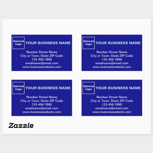 Sticker Rectangulaire Marque d'affaires sur l'autocollant rectangle bleu (Feuille)