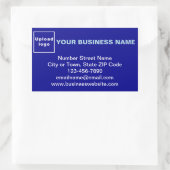 Sticker Rectangulaire Marque d'affaires sur l'autocollant rectangle bleu (Sac)
