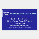 Sticker Rectangulaire Marque d'affaires sur l'autocollant rectangle bleu (Devant)