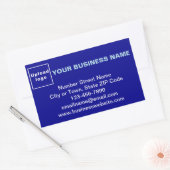 Sticker Rectangulaire Marque d'affaires sur l'autocollant rectangle bleu (Enveloppe)