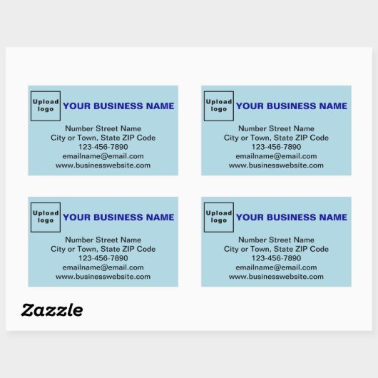 Sticker Rectangulaire Marque d'affaires sur l'autocollant rectangle bleu (Feuille)