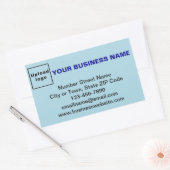 Sticker Rectangulaire Marque d'affaires sur l'autocollant rectangle bleu (Enveloppe)