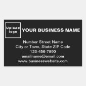 Sticker Rectangulaire Marque d'affaires sur l'autocollant Rectangle noir (Devant)