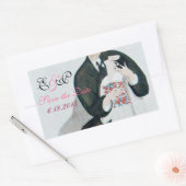 STICKER RECTANGULAIRE MARQUE ROMANTIQUE & GROOM ENREGISTRER LE MONOGRAM (Enveloppe)