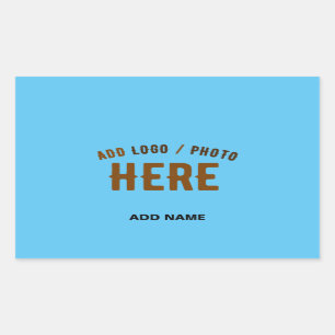STICKER RECTANGULAIRE MARQUE VÉRIFIÉE SKY BLEU MODERNE ET MODERNE