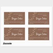 Sticker Rectangulaire Marron rustique papier empreinte de patte de chien (Feuille)