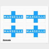 Sticker Rectangulaire marseille ville drapeau france nom du pays texte (Feuille)