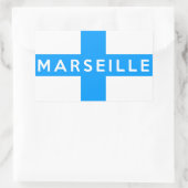Sticker Rectangulaire marseille ville drapeau france nom du pays texte (Sac)