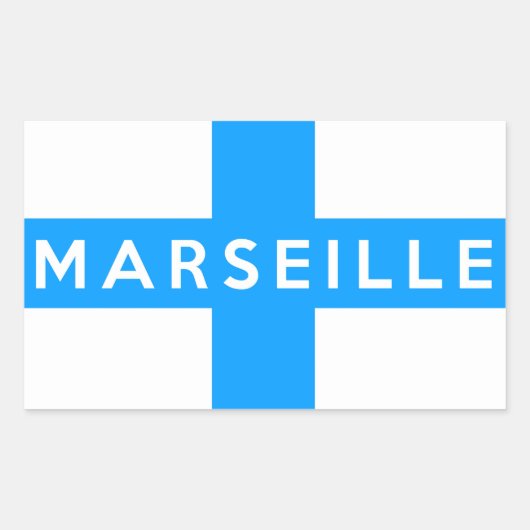 Sticker Rectangulaire marseille ville drapeau france nom du pays texte (Devant)