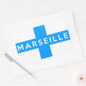 Sticker Rectangulaire marseille ville drapeau france nom du pays texte (Enveloppe)