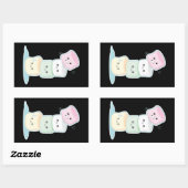 Sticker Rectangulaire Marshmallows empilés (Feuille)