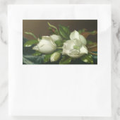 Sticker Rectangulaire Martin Johnson Heade - Magnolias sur le bleu clair (Sac)