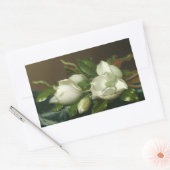 Sticker Rectangulaire Martin Johnson Heade - Magnolias sur le bleu clair (Enveloppe)