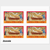 Sticker Rectangulaire Martyre du Saint-Laurent, avec deux religieuses (M (Feuille)