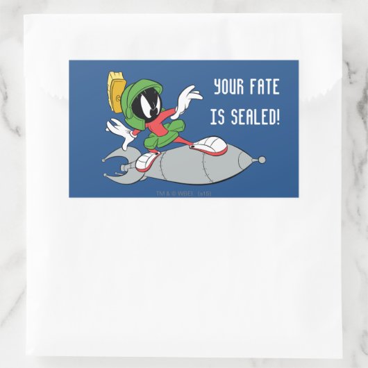 Sticker Rectangulaire MARVIN MARTIAN™ Riding Rocket (Sac)