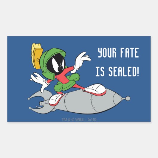 Sticker Rectangulaire MARVIN MARTIAN™ Riding Rocket (Devant)