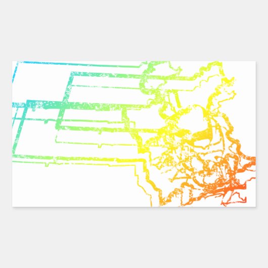 Sticker Rectangulaire masachusetts refroidissement flur (Devant)