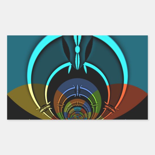 Sticker Rectangulaire Masaï couleurs Hakuna Matata (Devant)