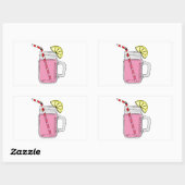 Sticker Rectangulaire Mason de citron rose (Feuille)