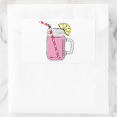 Sticker Rectangulaire Mason de citron rose (Sac)