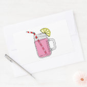 Sticker Rectangulaire Mason de citron rose (Enveloppe)