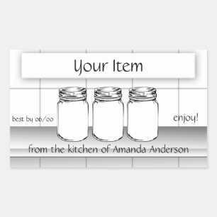 Sticker Rectangulaire Mason Jar Personnaliser votre article Moden Étique