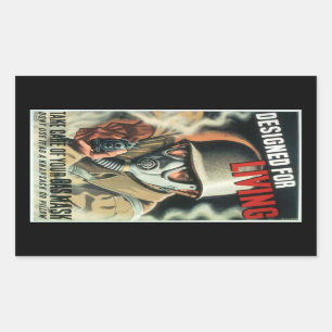 Sticker Rectangulaire Masque à gaz