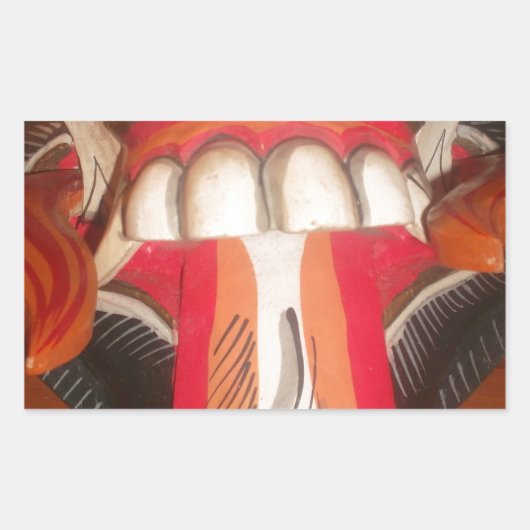 Sticker Rectangulaire Masque d'Halloween pour langue bizarre (Devant)
