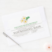 Sticker Rectangulaire Masque ou autre produit de beauté frangipani art (Enveloppe)