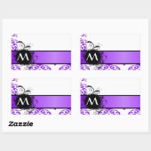 Sticker Rectangulaire Masque pourpre et monogramme (Feuille)