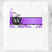 Sticker Rectangulaire Masque pourpre et monogramme (Sac)