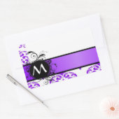 Sticker Rectangulaire Masque pourpre et monogramme (Enveloppe)