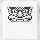 Sticker Rectangulaire masque tiki art hawaïen (Sac)