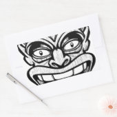 Sticker Rectangulaire masque tiki art hawaïen (Enveloppe)