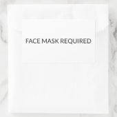 Sticker Rectangulaire Masque visage Requis noir et blanc simple (Sac)