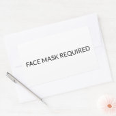 Sticker Rectangulaire Masque visage Requis noir et blanc simple (Enveloppe)