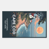 Sticker Rectangulaire Massachusetts Cape Cod (Devant)