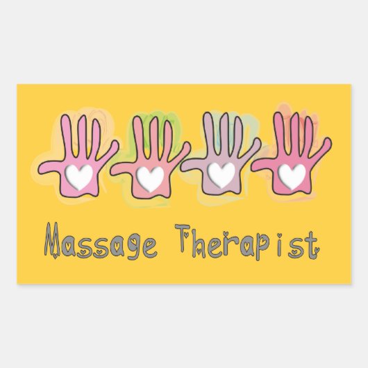 Sticker Rectangulaire Massage Thérapiste 'Mains" Cadeaux Design (Devant)