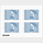 Sticker Rectangulaire maternité bleue (Feuille)