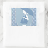 Sticker Rectangulaire maternité bleue (Sac)