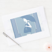 Sticker Rectangulaire maternité bleue (Enveloppe)